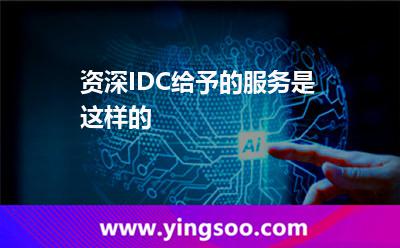 资深IDC给予的服务是这样的