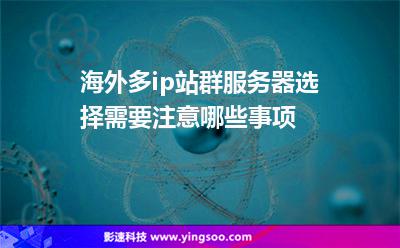 海外多ip站群服务器选择需要注意哪些事项