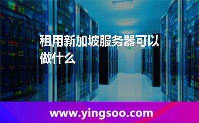 租用新加坡服务器可以做什么