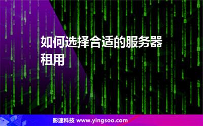 如何选择合适的服务器租用