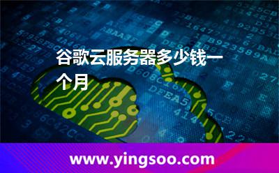 谷歌云服务器多少钱一个月?