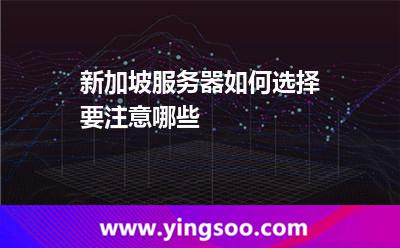 新加坡服务器如何选择要注意哪些